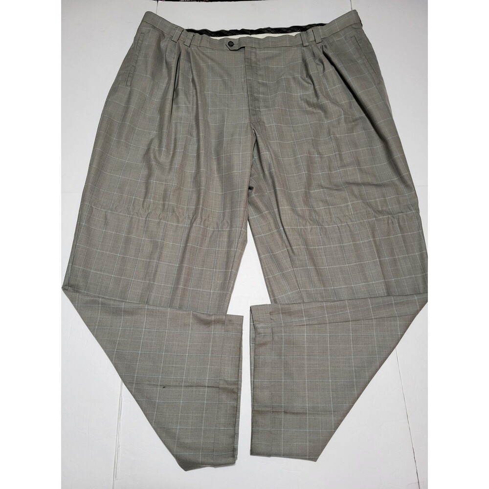 Sean John Fine Tail  Pants 50x32 Gray Pleated Front Dress Pants Cuff Hem